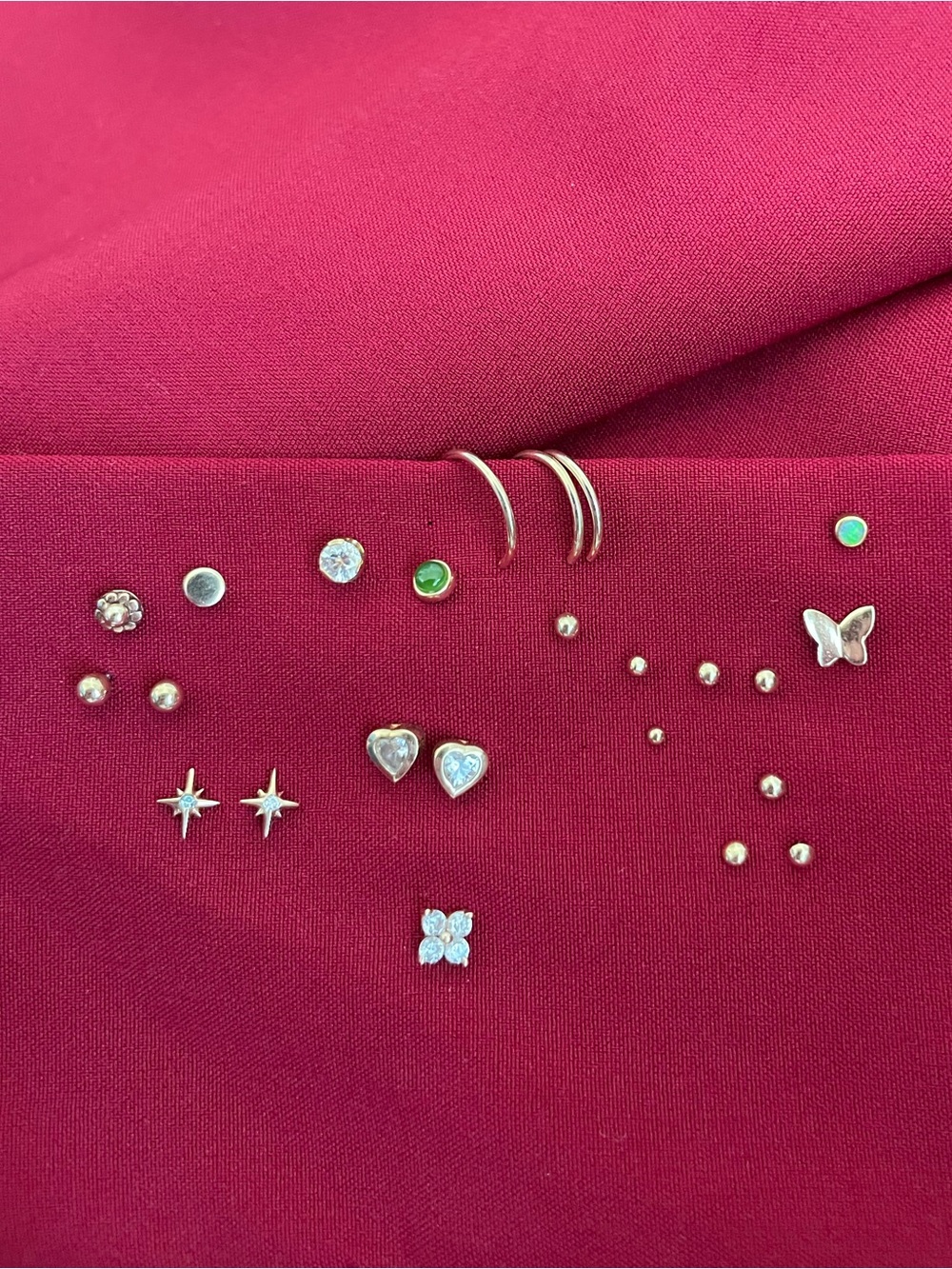 HUGE Lot of Solid Gold Threadless Flatback “Push Pin” Earrings